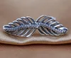 feather Earrings 100% 925 Sterling Silver Stud Earrings with Clear CZ Fits European Pandora Style Charmsa Jewelry DIY Earrings