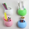 Wholesale- Cute Eggs Design Toothbrush Holder Suction Hooks Cups Organizer Bathroom Accessories Toothbrush Holder Cup Wall Mount Sucker W1