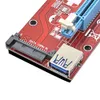 Freeshipping 50PCS 0,3M PCI-E 1X till 16X Riser Card Extender Converter + 15 PIN-kod SATA Male Molex Strömförsörjning + USB 3.0 databand