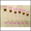 25ML 28x65x12.5mm Mini Glass Vials رغبت الزجاجات مع Cork Stopper رسالة فارغة حفلات الزفاف Wish Jewelry Party Tube Tube