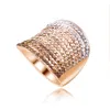 Vente en gros-Cadeau de Noël Gradient Cristal Autrichien Bagues de Fiançailles / Bague de Promesse Plaqué Or Rose 18K Charme Bijoux Anneau aneis CS12