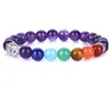 7 Chakra Verzilverd Boeddha Gemengde Kleur Kralen Armbanden Stone Charm Sieraden Yoga Energie Armband Armbanden Unisex Lava Armband