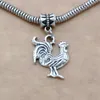 MIC 100pcs Dangle Ancient silver alloy Singlesided cute cock Charms Big Hole Beads Fit European Charm Bracelet Jewelry A105a3176233882877