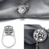 Vecalon 2016 Brand Design Feminino Anel Coroa 5ct Diamante Simulado Cz 925 Prata Esterlina Noivado Aliança de casamento anel para mulheres
