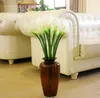 Largo 6 "* 3.5" Latex Calla Lily Flores Artificiales Color Blanco Flores Decorativas Artificial Lily Wedding Party Decoraciones para Eventos 20 unids