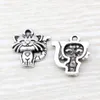 MIC 100PCS Starożytna srebrna cynk stop Singleded Cele Cat Charm Pendants 18x 19 mm DIY Jewelry A1109932373