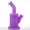 Silicone Water Bong Hookah Colored Silicone pipe with downstem & glass bowl Camouflage Recycler Oil Rigs 9" Silicon