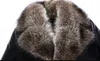 Erkek Koyun Deri Ceket Palto Kış Ceketler Gerçek Rakun Kürk Yaka Kar Palto Sıcak Kalın Dış Giyim Yüksek Kalite Büyük Boy 4XL