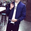 Men's Jackets Wholesale- Autumn Spring Men Slim Stand Collar Jacket Casual Coats College Baseball Windbreaker Jacket Outerdoor Overcoat TL0716