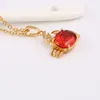 Pendentif animal crabe rouge 18 carats rempli d'or jaune pour enfants filles pendentif collier chaîne