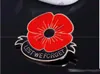 "För att vi inte glömmer" Emalj Red Poppy Brosch Pin Badge Golden Flower Brosches Pins Remembrance Day Gift for Women