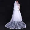 New Soft Tulle Romantic Two Layer Ribbon Edge With Comb Lvory White Wedding Veil Cathedral Bridal Veils Three Metres Long
