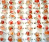 Comercio al por mayor 30 unids / lote Hermosa Red de Ágata Anillos de Piedra Multi-Diseño tamaños Mezclados para Las Mujeres de Joyería de Moda Anillos