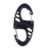 2000 PCS Klättring Krok S Typ Carabiner Dual Buckle Keychain Mini Black H1E1