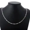 Рождественский подарок 4 мм мужская ожерелье 'стерлинговые посеребреевое ожерелье STSN102, оптом мода 925 серебряные цепи ожерелье завод прямые продажи