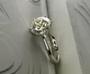 4Carat European and American Style SONA Synthetic Diamond Engagement Or Wedding Ring 925 Genuine Sterling Silver Jewelry Ring Pt950 Stamped