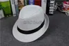 Vogue Women And Men Straw Panama Hats Kids Size Summer Fashion Fedora Stingy Brim Hat Parents Sun Caps 8 Colors