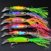 6 Färg 14cm 40g Fiske Baits Bläckfisk Lure 3D ögon med skäggfiske Lures Hook High Quality