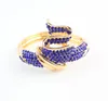 Fashion High Quality Nigerian Wedding African Beads Jewelry Sets Blue Crystal Dubai Gold Plated Big Jewelry Sets Costume