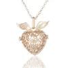 Coeur fraise son perle cage médaillons pendentif colliers ouverture flottant son perle médaillon collier pour femme enceinte bijoux