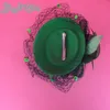 Зеленые цветы свадебные шляпы с сеткой вуали перо цветок лук чародей шляпы свадебные шляпы вуали свадебные свадебные Птичья клетка вуаль для продажи Великобритания