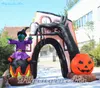 3m Halloween Entrance Arched Door Inflatable Arch Reusable Hallowmas Archway with Wizard and Pumpkin