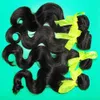 Lowest price grade 7A natural color Body Wave Processed Hair weaving 4pcs/lot Indian Human Hair small bundles