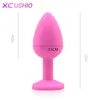 Silicone Anal Brinquedos Do Sexo para Mulheres e Homens Erotic Butt Plugs com Jóias De Cristal Colorido Adulto Beads Anus Produto Plugue Anal 0701