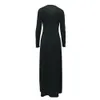 Party Dresses Wholesale- Preself Casual T Shirt Wrap Dress Long Sleeve Knitted Maxi O-Neck Split Open Fork Robe Autumn Winter Sexy Women Ves