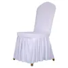 Hot Sales Scollap Chair Cover White Champagne Zwart Rood Purple Spandex Elastische Melk Zijden Stoel Cover voor Huwelijk Banket Party Hotel Cover