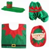 3pcs/set Happy Santa Toilet Seat Cover & Rug Snowman elf Bathroom Set elk Christmas Decorations For Home Christmas Ornament fast shipping