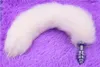 Schroefpluggen Fox Tail Spiral Butt Anal Plug 35cm Lange echte vossenstaarten Metaal Anal Sex Toy9990221
