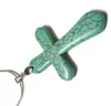 100pcs / lot turquesa cruz colgante encantos para el collar de joyería de moda de artesanía DIY T0 por DHL