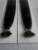 عالية الجودة 14quot28quotnano Rings Indian Remy Human Hair Extensions 100GPK 1GS Color 1 Jet Black Nano Tip Extension5517296