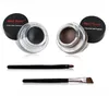 2 In 1 bruine zwarte gel eyeliner make -up waterdichte en vlekkendichte cosmetica set eye liner kit in oogvoering make -up6512917