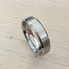 Anelli di fidanzamento da uomo classici tono argento largo 6mm Anelli da dito in acciaio al tungsteno 316L per uomo prezzo all'ingrosso taglia USA 6-14