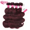 99J Burgundy Ombre Color Brazilian Body Wave 100 Virgin Human Hair Extensions 3 Bundles With 4x4 Lace Closure Natural Hairline5654932