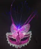 rain fiber hair mask colorful butterfly light Mask Masquerade Party Princess Led Rave Toy
