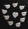 Envío gratis Nueva Mezcla 41 unids / lote Vintage Charms Love Heart Colgante de Plata Antiguo Fit Collar de Pulseras DIY Metal Joyería de los resultados de la joyería