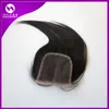 레이스 클로저 말레이시아 브라질 직선 웨이브 인간의 머리카락 폐쇄 중간 부분 레이스 클로저 표백 된 매듭 8 ''- 24 ''자연 색