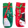 Christmas gift bags ornaments Santa Claus snow men bags Red wine bottle bag packaging Festive Party Supplies Kitchen Dinner Decorations