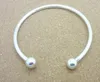 50 unids 925 de plata esterlina relleno abierto de las mujeres del bebé brazalete del brazalete de los granos europeos del encanto pulsera DIY pulseras brazaletes accesorios joyería