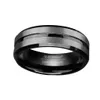 8mm zwarte wolfraamcarbide ring voor mannen en vrouwen zilveren geborsteld en zwarte streep trouwbanden beloven ring engagement mode-sieraden