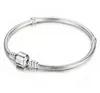 Fabrik grossist 925 Sterling Silver Armband 3mm Snake Chain Fit Charm Bead Bangle Love Armband Smyckesgåva för män kvinnor