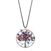 New Fashion Tree of Life Pendant Natural Broken Stone Charm Necklace Multicolor Wisdon Charm Necklaces Fine Jewelry