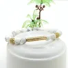 Mode hommes femmes bijoux en gros 8mm blanc howlite marbre pierre Micro incrustation clair Cz Tube perlé Bracelets