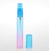 6 pièces/lot 8 ML Mini bouteille de parfum en verre coloré Portable avec atomiseur conteneurs cosmétiques vides pour voyage