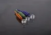 multi-color glass pipe helix coil Mini Smoking Hand Pipes Curved Handle water pipes oil Burner