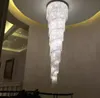 Modern Long Spiral Chandelier Crystal Lamp Lights Lustre Staircase Lighting Fixtures Duplex Villas Hotel Lobby Pendant Lights