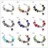 Contas de vidro de prata tibetanos das mulheres por atacado Charme Pulseira EMPDB11, coração coroa DIY Europeu Beads pulseira 6 peças muito estilo misto